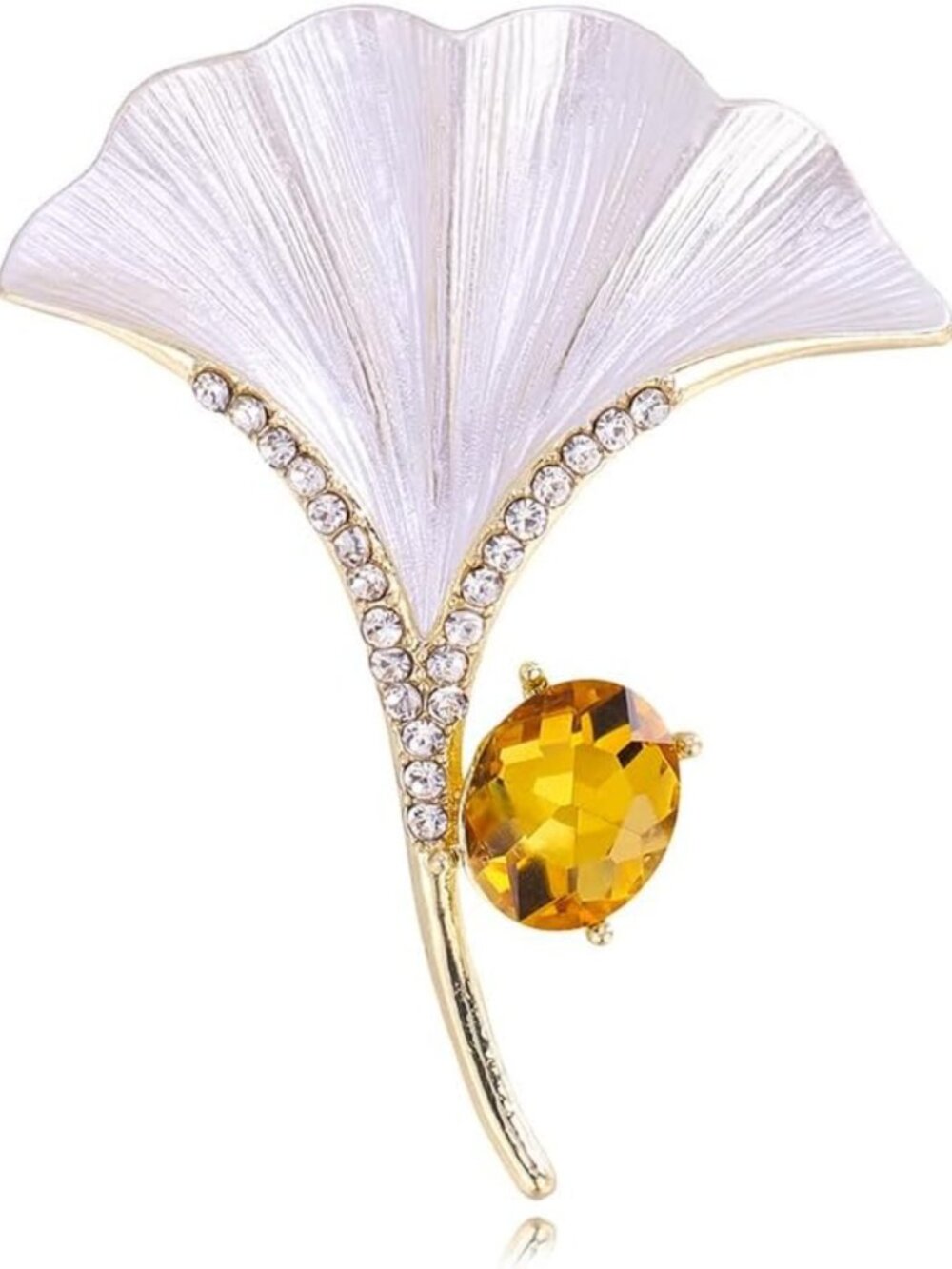 Elegant Rhinestone Flower Brooch for Women | Enamel Floral Lapel Pin | Perfect